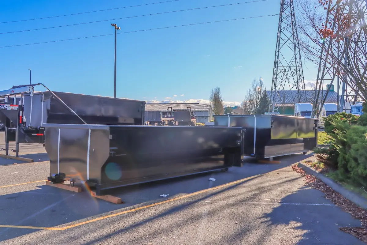 Roll-off dumpster ready for waste disposal at job site for Construction Dumpster Rental in Katy